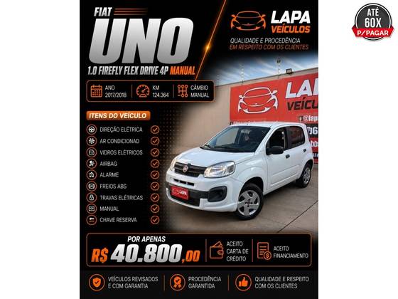 FIAT UNO 1.0 FIREFLY FLEX DRIVE 4P MANUAL FIAT UNO 1.0 FIREFLY FLEX DRIVE 4P MANUAL